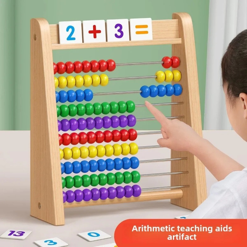 Abacus Counting Bead - Abaco in Legno Educativo, Giocattolo Matematico