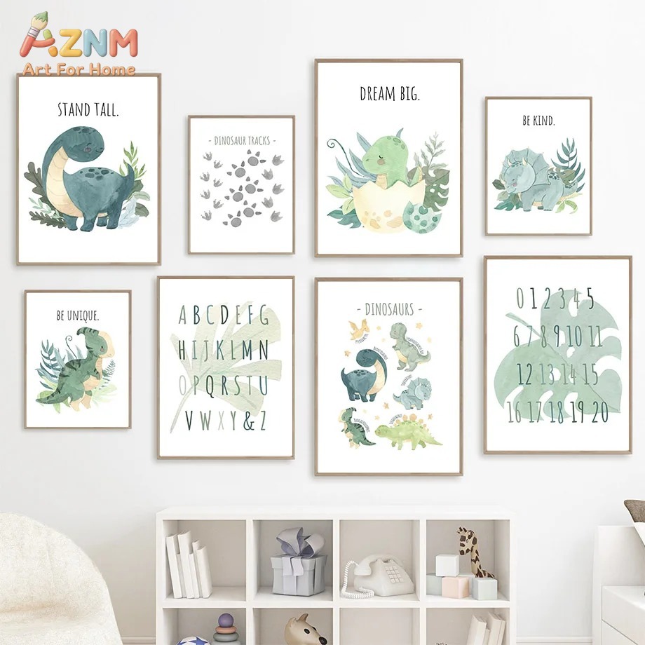 Inspirational Kids Education Quotes - AZNM Dipinto su Tela con Alfabeto