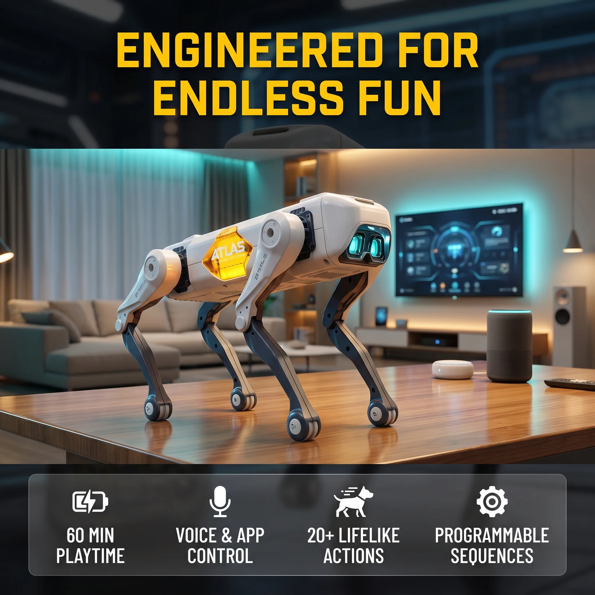 Kids Educational Device - Cane Robot Intelligente AI, Controllo Vocale