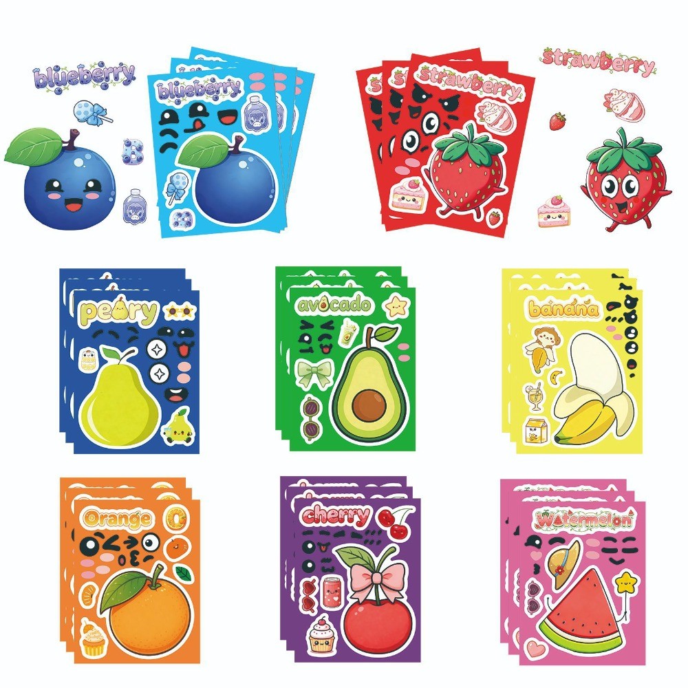 Kids Education Store - 8 Fogli di Adesivi per Trasformare