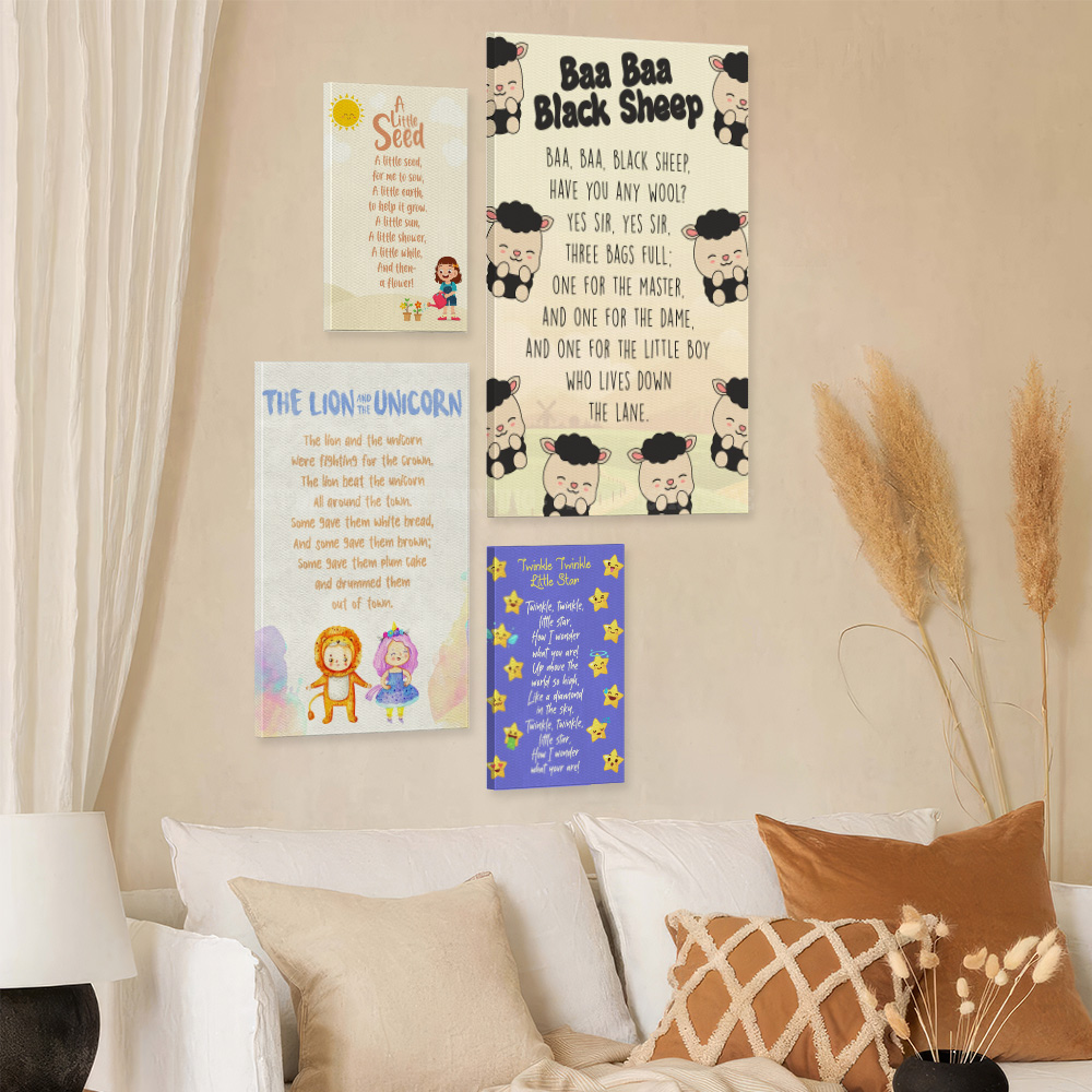 Poster su tela con versi di ni - Kids Education Rhymes recensione e prezzo