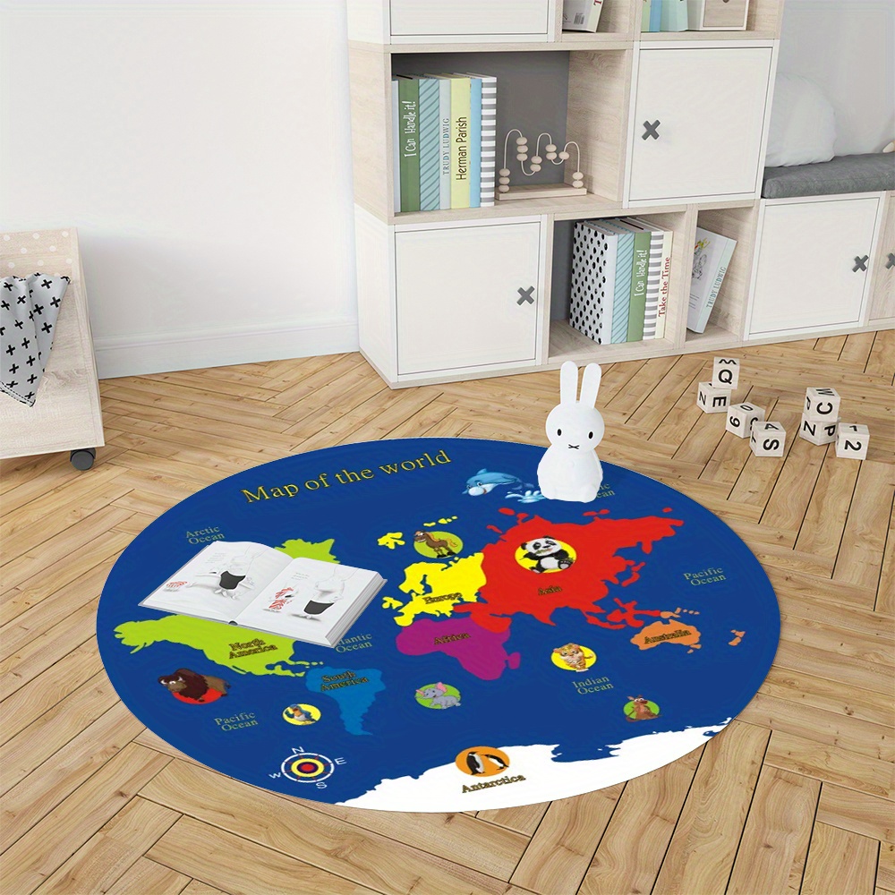 Tappeto Rotondo con Mappa del  - Kids Education Room recensione e prezzo